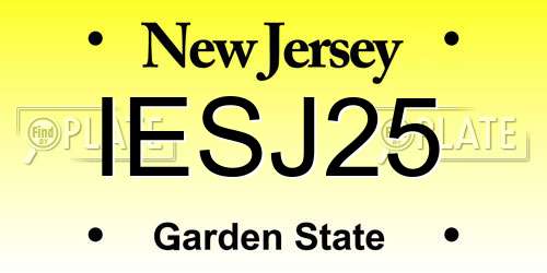 IESJ25 New Jersey License Plate