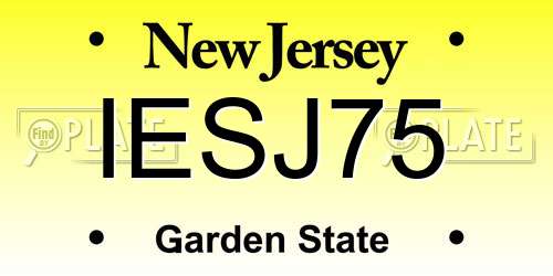 IESJ75 New Jersey License Plate