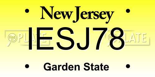 IESJ78 New Jersey License Plate