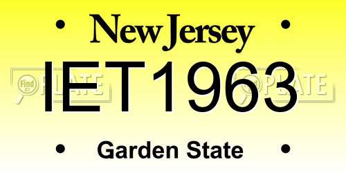 IET1963 New Jersey License Plate