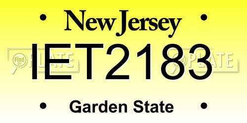 IET2183 New Jersey License Plate