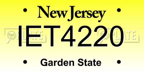 IET4220 New Jersey License Plate