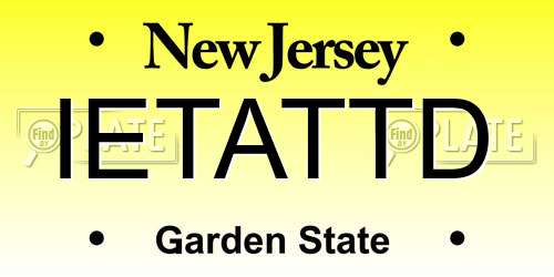 IETATTD New Jersey License Plate