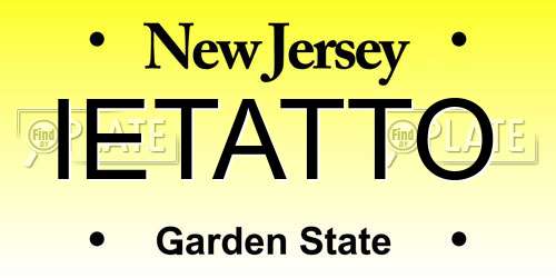 IETATTO New Jersey License Plate