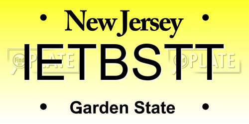 IETBSTT New Jersey License Plate