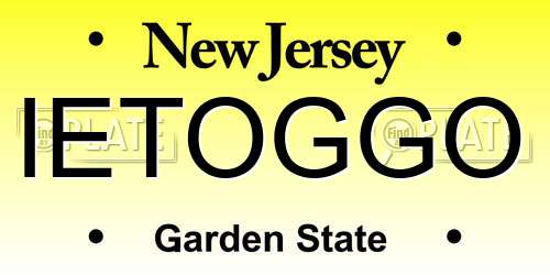 IETOGGO New Jersey License Plate