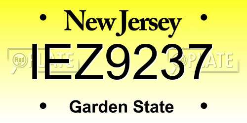 IEZ9237 New Jersey License Plate