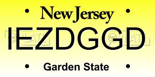 IEZDGGD New Jersey License Plate