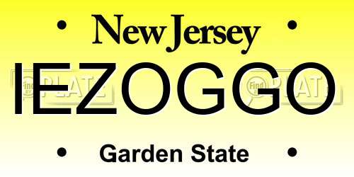 IEZOGGO New Jersey License Plate