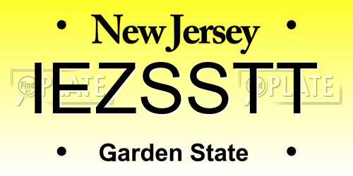 IEZSSTT New Jersey License Plate