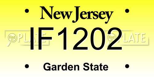 IF1202 New Jersey License Plate