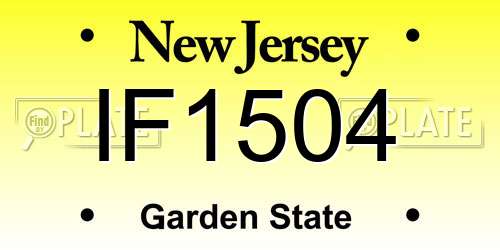 IF1504 New Jersey License Plate
