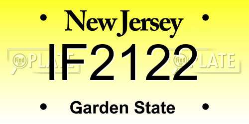 IF2122 New Jersey License Plate