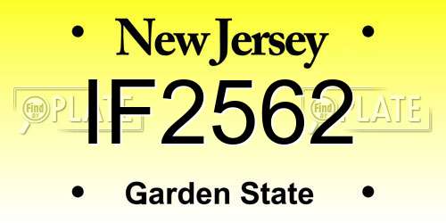 IF2562 New Jersey License Plate