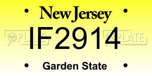 IF2914 New Jersey License Plate