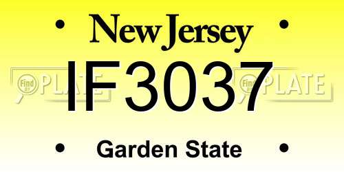 IF3037 New Jersey License Plate