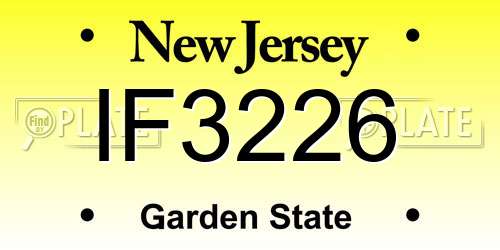 IF3226 New Jersey License Plate