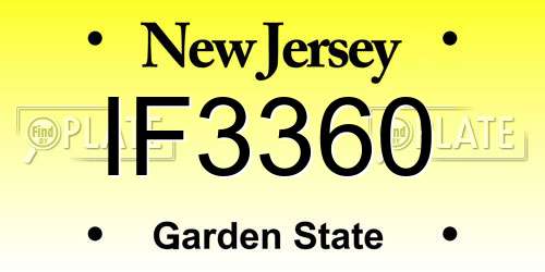 IF3360 New Jersey License Plate