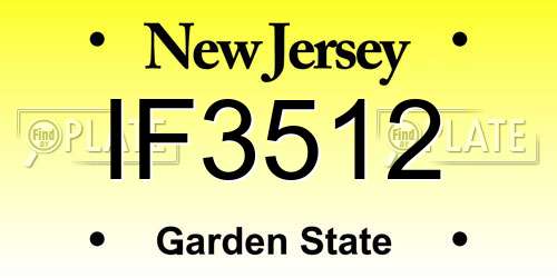 IF3512 New Jersey License Plate