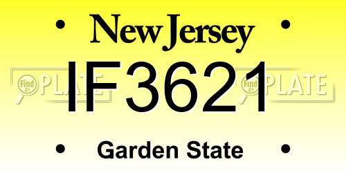 IF3621 New Jersey License Plate