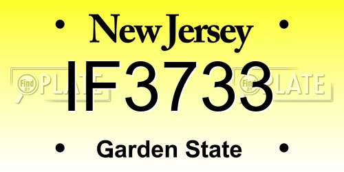 IF3733 New Jersey License Plate