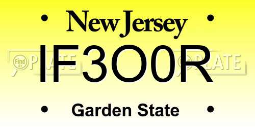 IF3O0R New Jersey License Plate