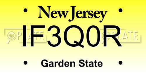 IF3Q0R New Jersey License Plate