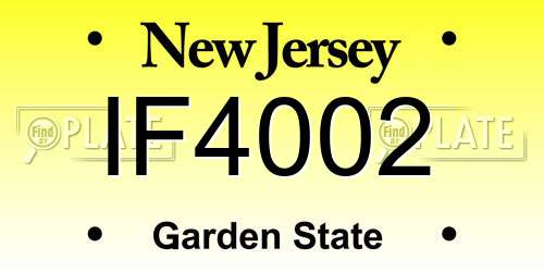 IF4002 New Jersey License Plate