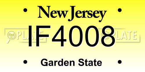 IF4008 New Jersey License Plate