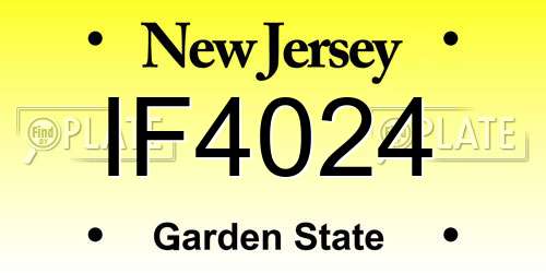 IF4024 New Jersey License Plate