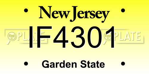 IF4301 New Jersey License Plate