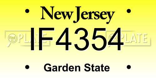 IF4354 New Jersey License Plate