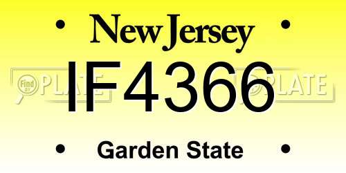 IF4366 New Jersey License Plate