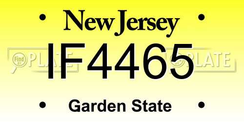 IF4465 New Jersey License Plate