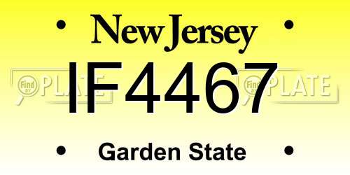 IF4467 New Jersey License Plate