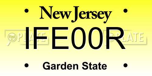 IFE00R New Jersey License Plate