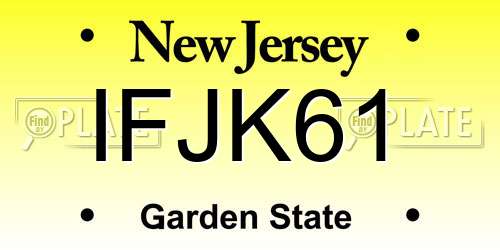 IFJK61 New Jersey License Plate