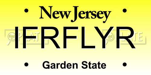 IFRFLYR New Jersey License Plate