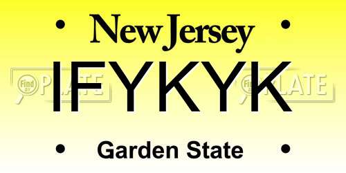IFYKYK New Jersey License Plate