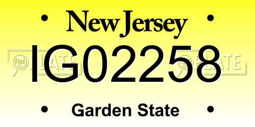 IG02258 New Jersey License Plate