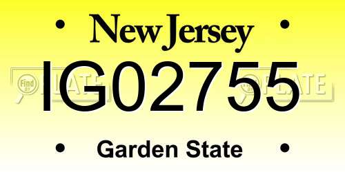 IG02755 New Jersey License Plate