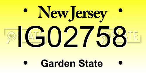 IG02758 New Jersey License Plate