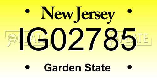 IG02785 New Jersey License Plate