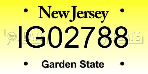 IG02788 New Jersey License Plate