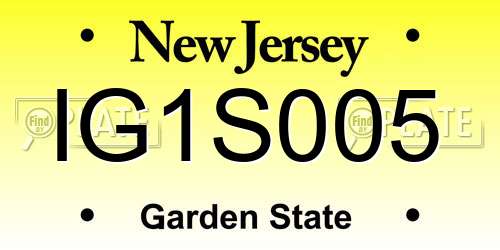 IG1S005 New Jersey License Plate