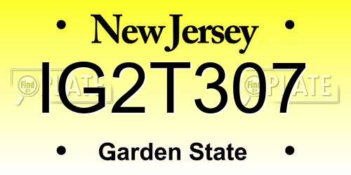 IG2T307 New Jersey License Plate