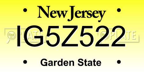 IG5Z522 New Jersey License Plate