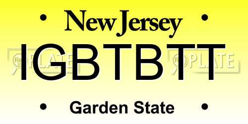 IGBTBTT New Jersey License Plate