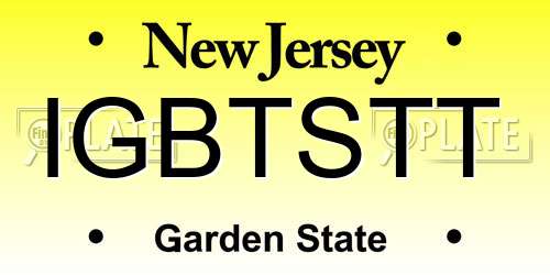 IGBTSTT New Jersey License Plate