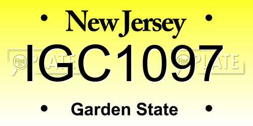 IGC1097 New Jersey License Plate